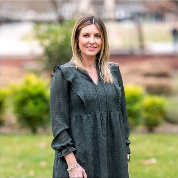 Loft Women’s Size Small Petite Fit and Flare Mini Dress Evergreen Deep Green - Picture 3 of 14